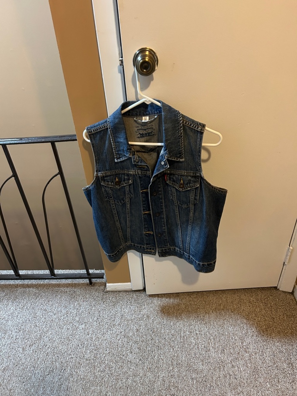 Dark Blue Denim Sleeveless Vest - Women